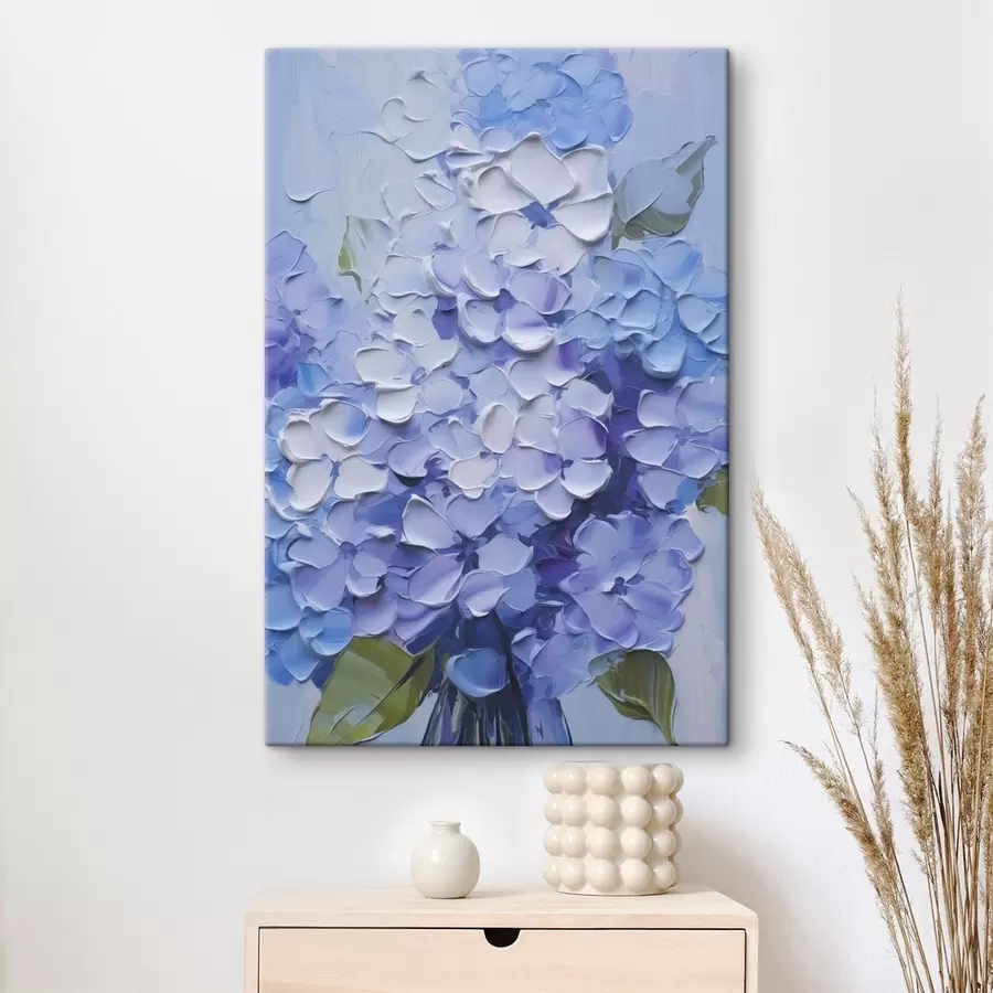 Wandbilder Blumenstrauß aus Hortensien Nachahmung Malerei s45356