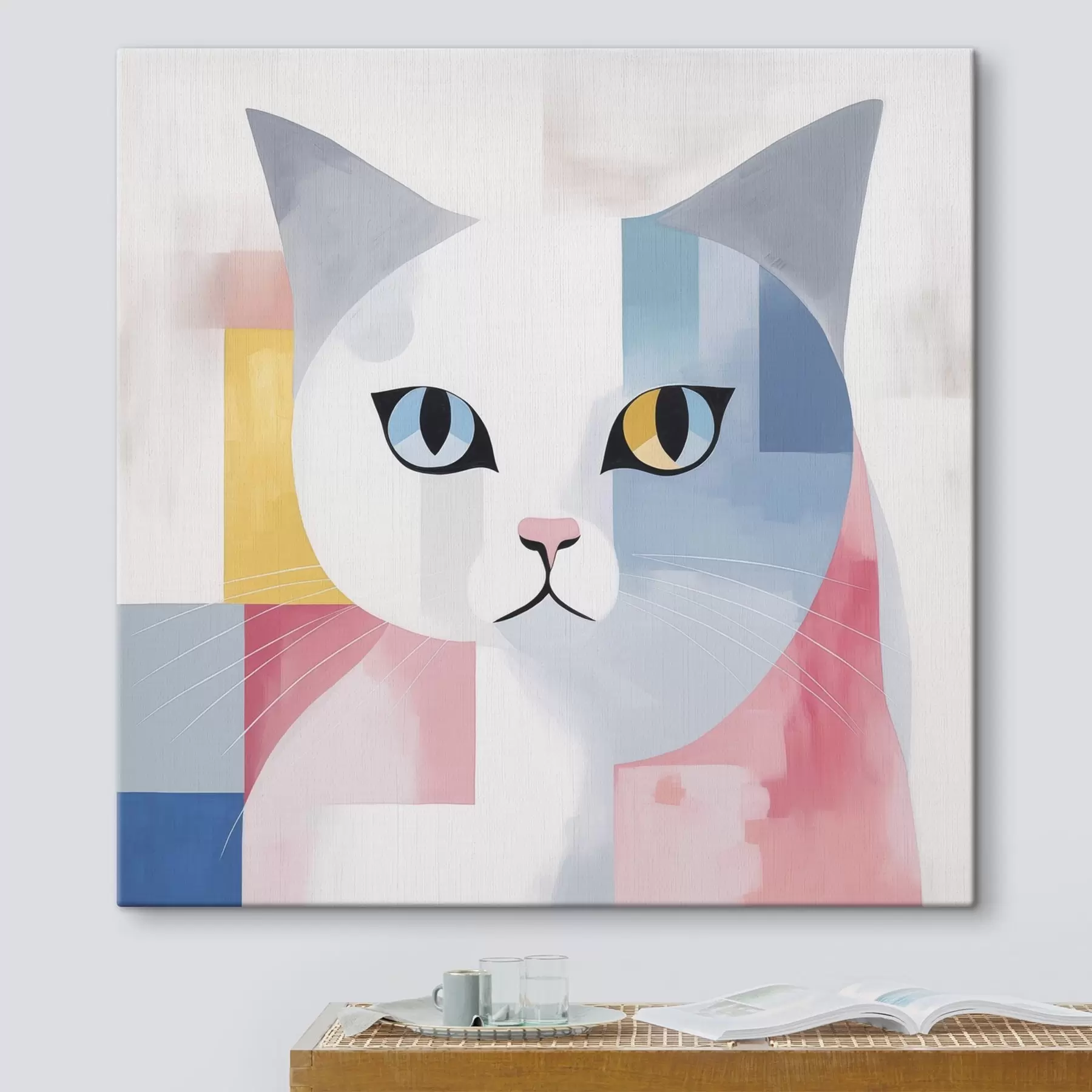 Wandbilder Abstraktes Porträt einer Katze s45358