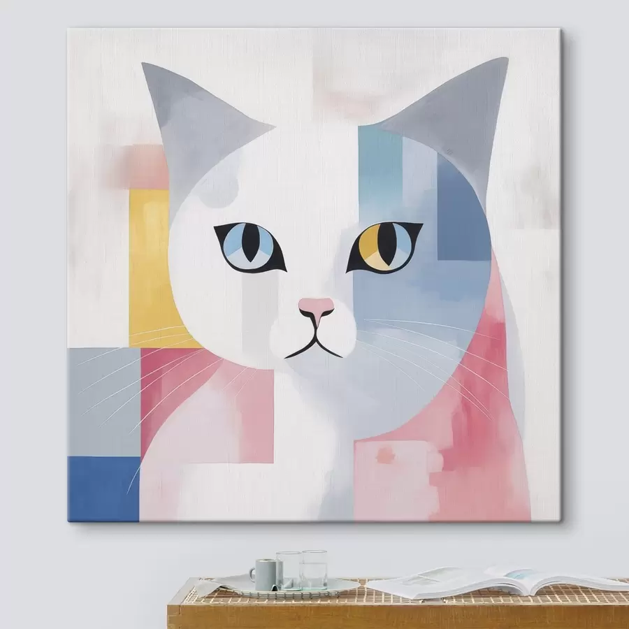 Wandbilder Abstraktes Porträt einer Katze s45358