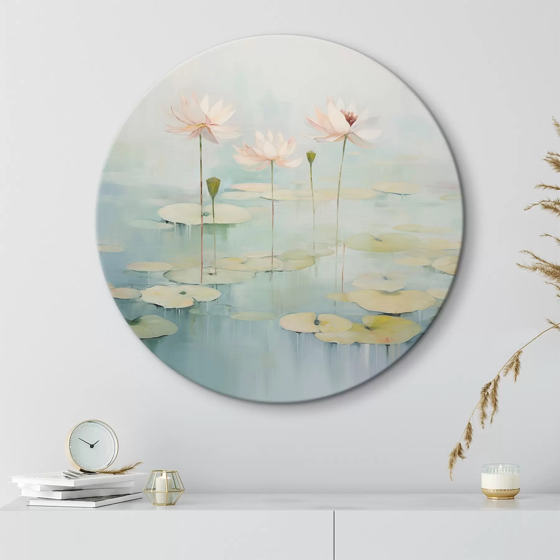 Wandbilder Lotusblätter und Blumen auf dem Teich r45350