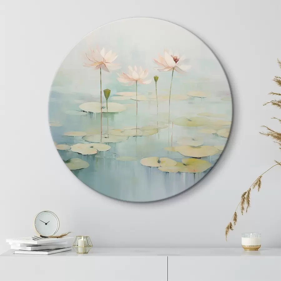 Wandbilder Lotusblätter und Blumen auf dem Teich r45350