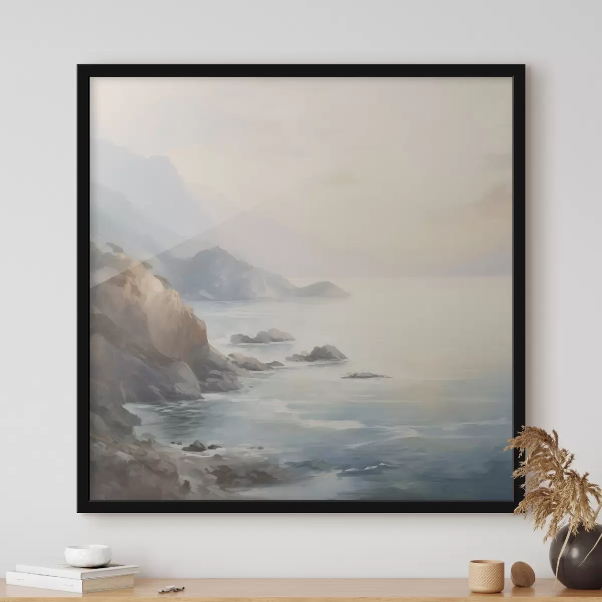 Poster See in der Nähe der Felsen f45351