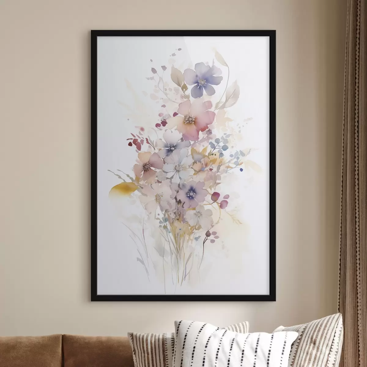 Poster Blumen Nachahmung von Aquarell f45353
