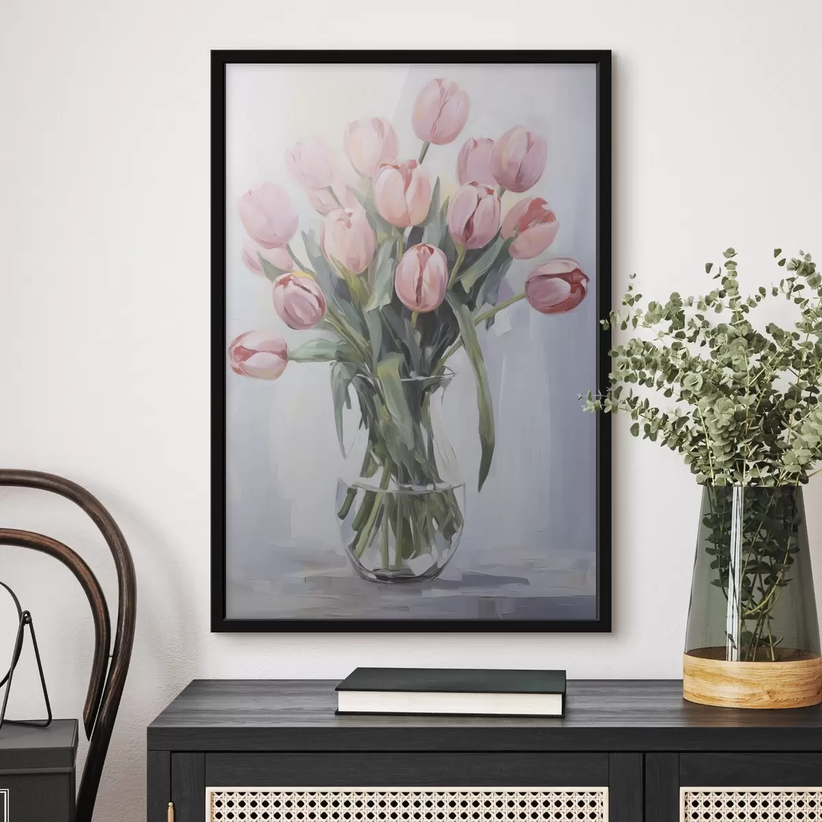 Poster Tulpen in einer Vase f45355