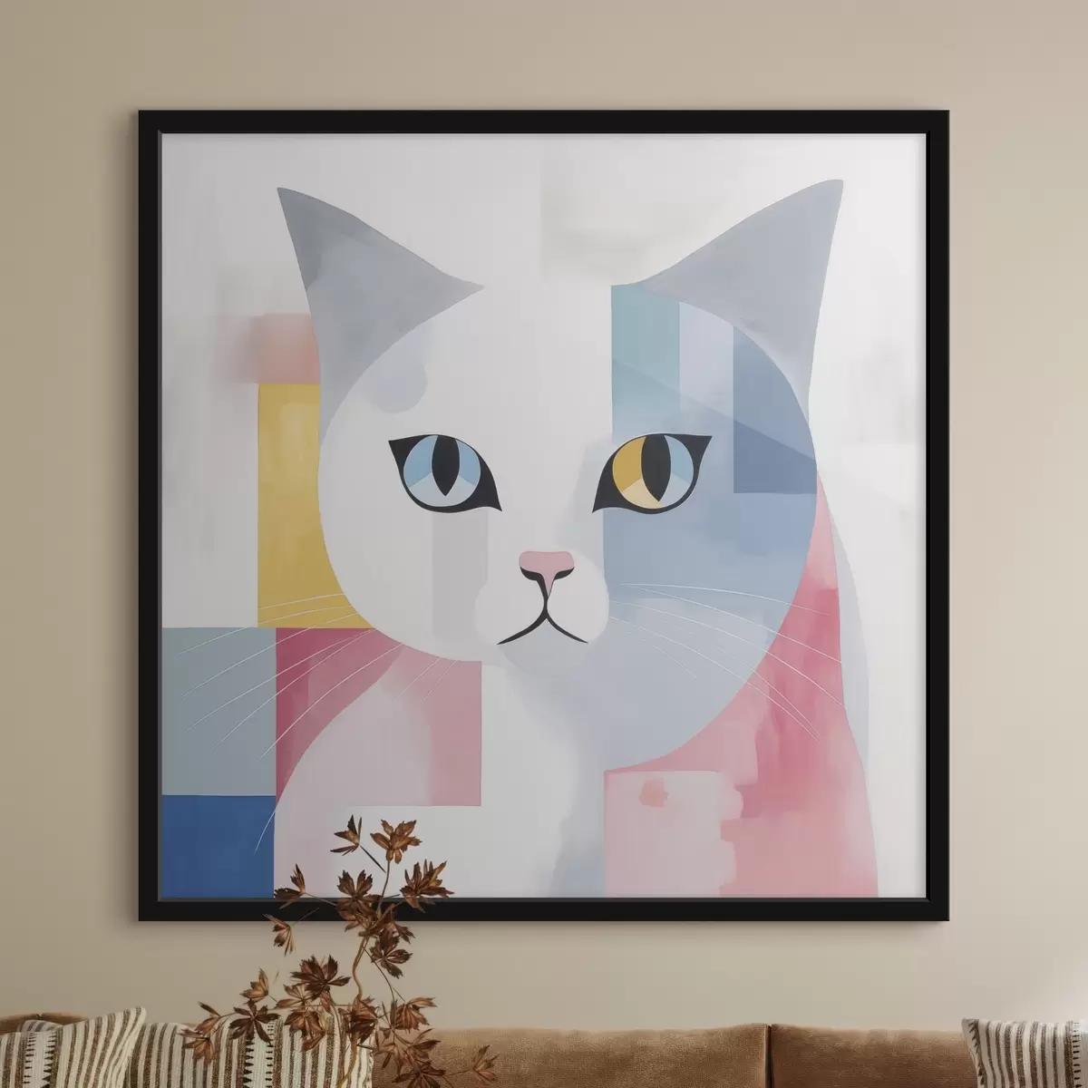 Poster Abstraktes Porträt einer Katze f45358