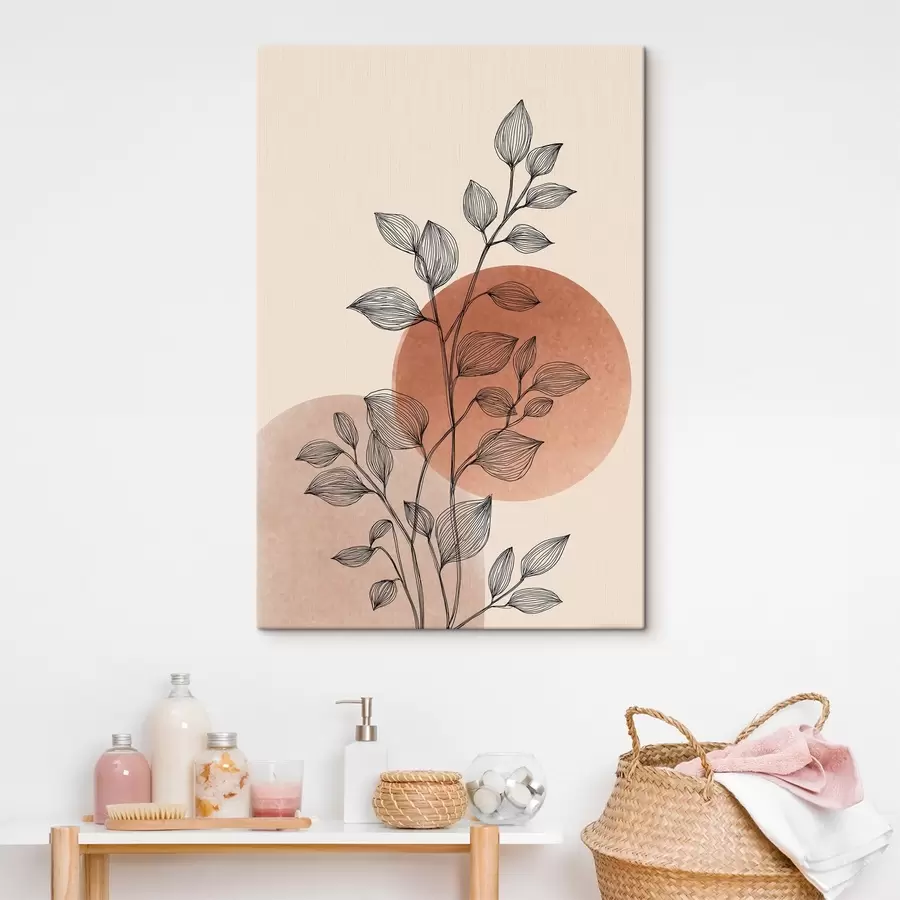 Wandbilder Sonnenuntergang und Laub s45391