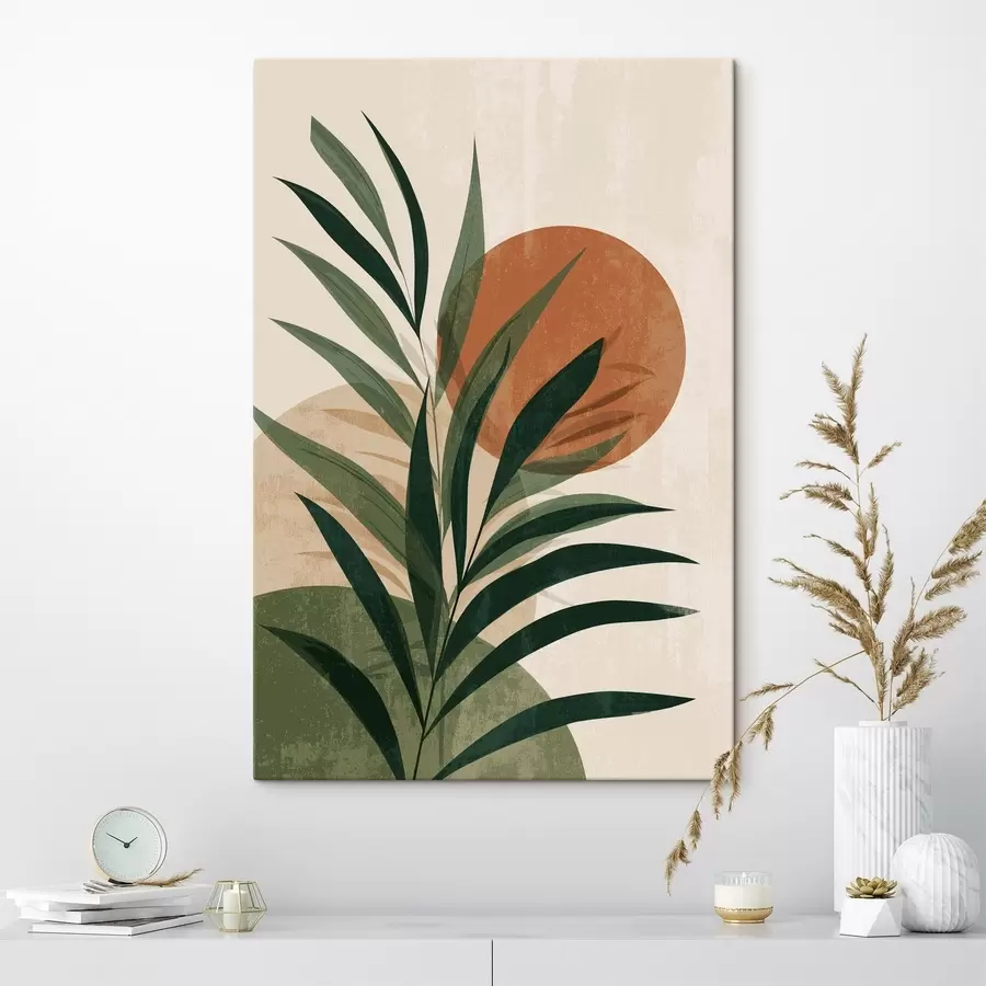 Wandbilder Grünes Laub und Sonnenuntergang s45394