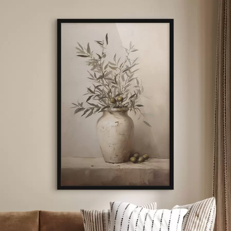 Fototapete Blattmotive in einer Vase f45382