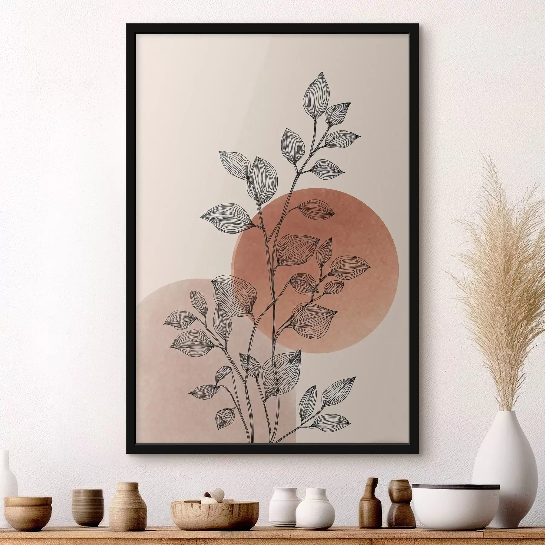 Fototapete Sonnenuntergang und Laub f45391