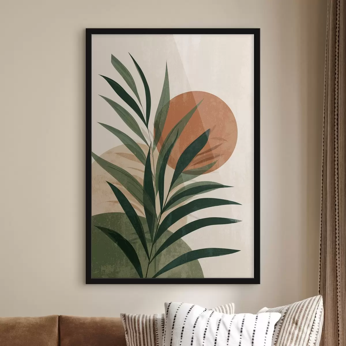 Poster Grünes Laub und Sonnenuntergang f45394