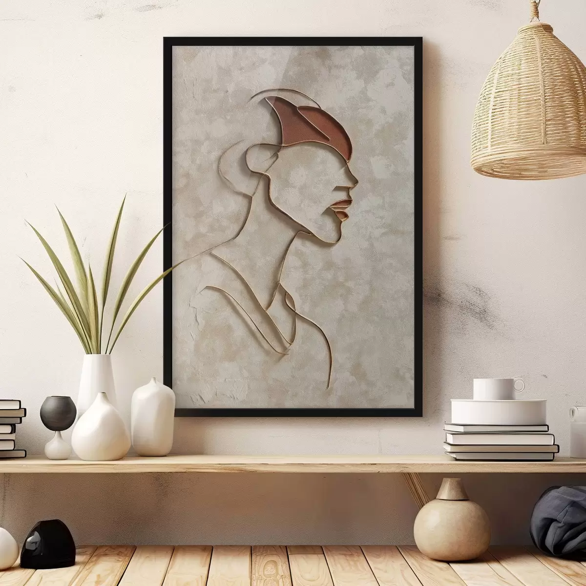 Poster Abstraktes weibliches Gesicht f45395