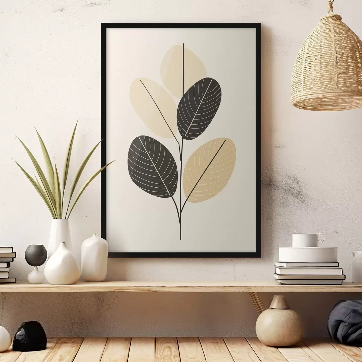 Poster Abstrakte Komposition mit texturierten ovalen Formen auf einem Reliefhintergrund f45402