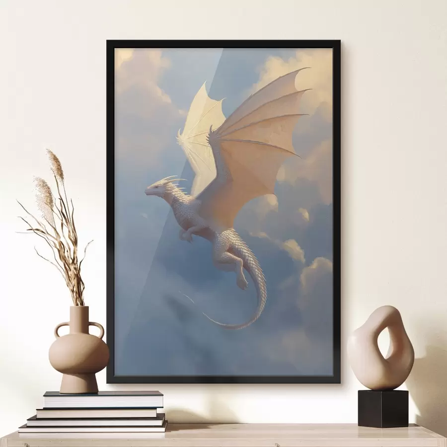 Fototapete Weißer Drache am Himmel f45415