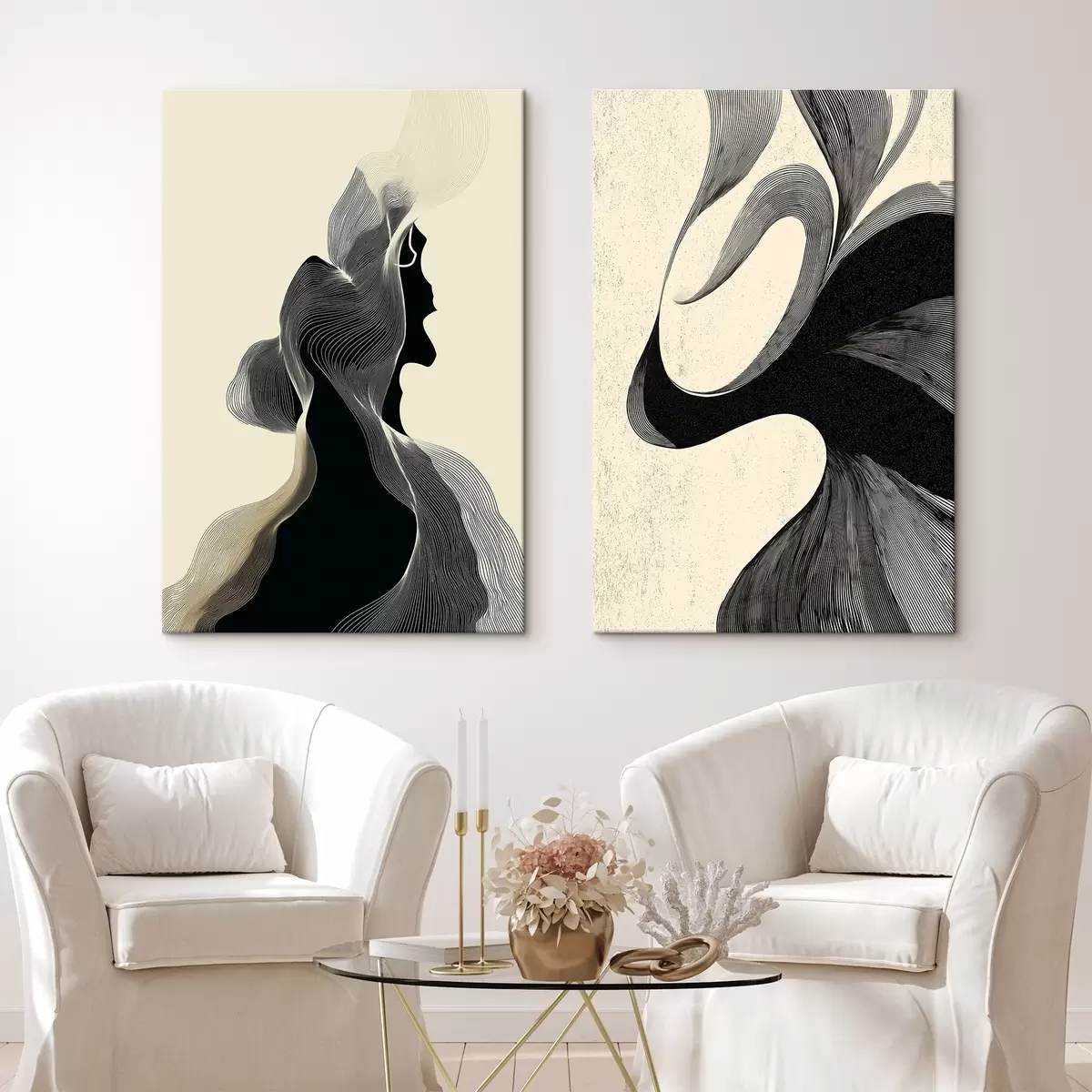 Wandbilder Abstraktes wellenförmiges Relief mit sanften Kurven m00601