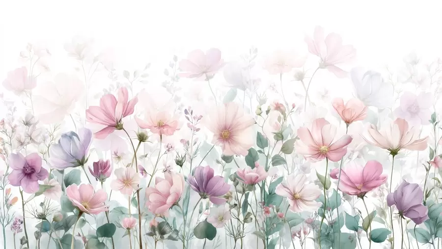 Fototapete zarte Wildblumen w04171