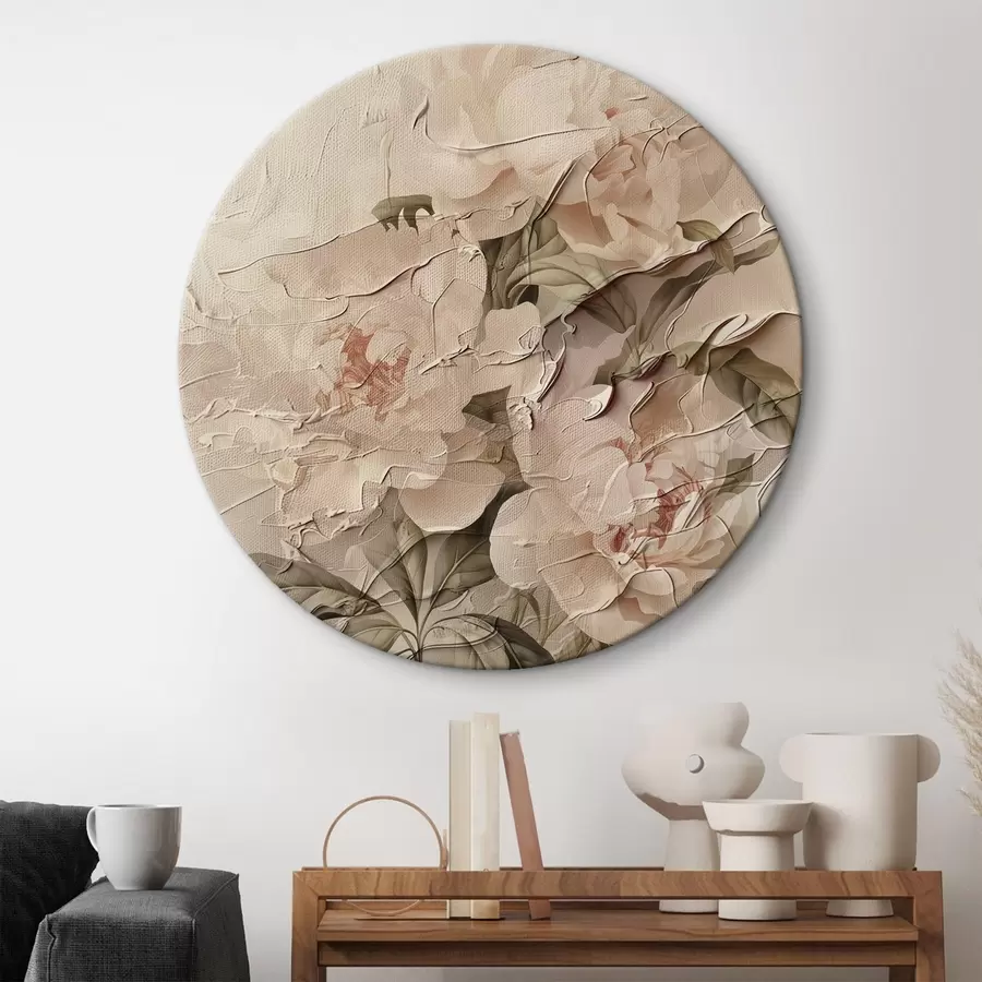 Wandbilder Üppiger Strauß von Pfingstrosen im Aquarellstil auf hellem Hintergrund r45336