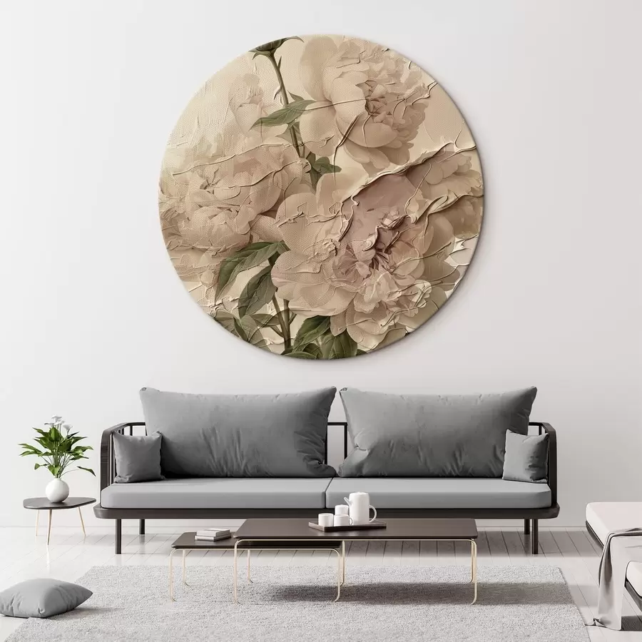 Wandbilder Üppiger Blumenstrauß aus Pfingstrosen auf hellem Hintergrund r45337