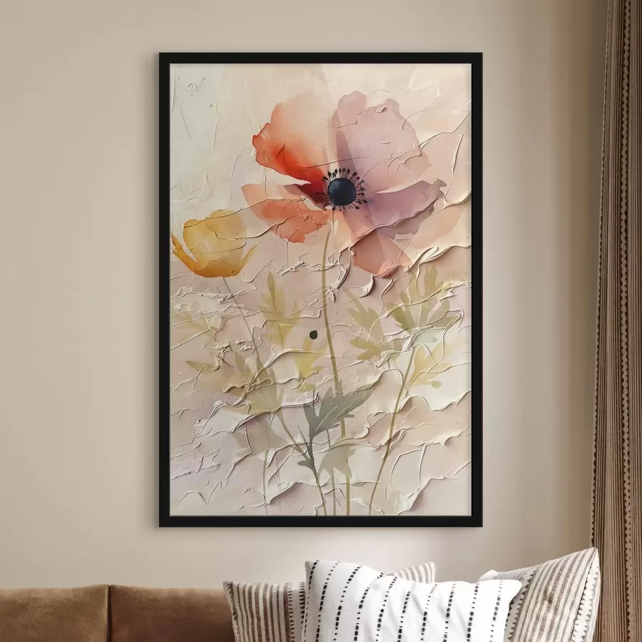 Fototapete Transluzentes Blumenarrangement auf hellem Hintergrund f45338