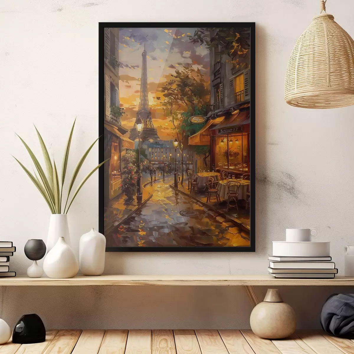 Poster Straße in Paris, Ölgemälde-Effekt f45340