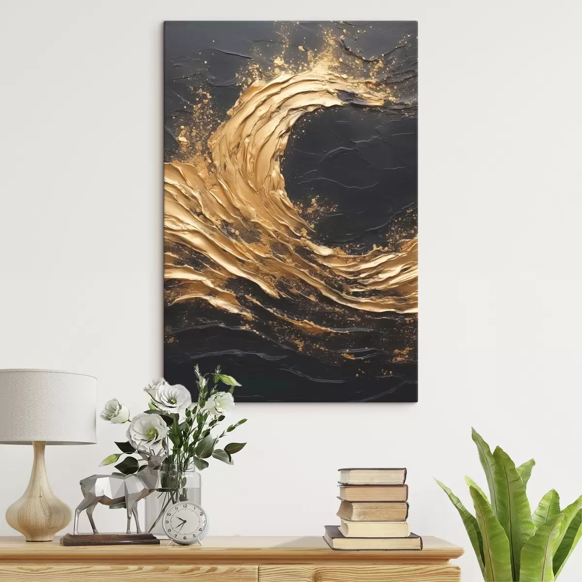 Wandbilder Abstrakte Welle in Orangetönen s45441