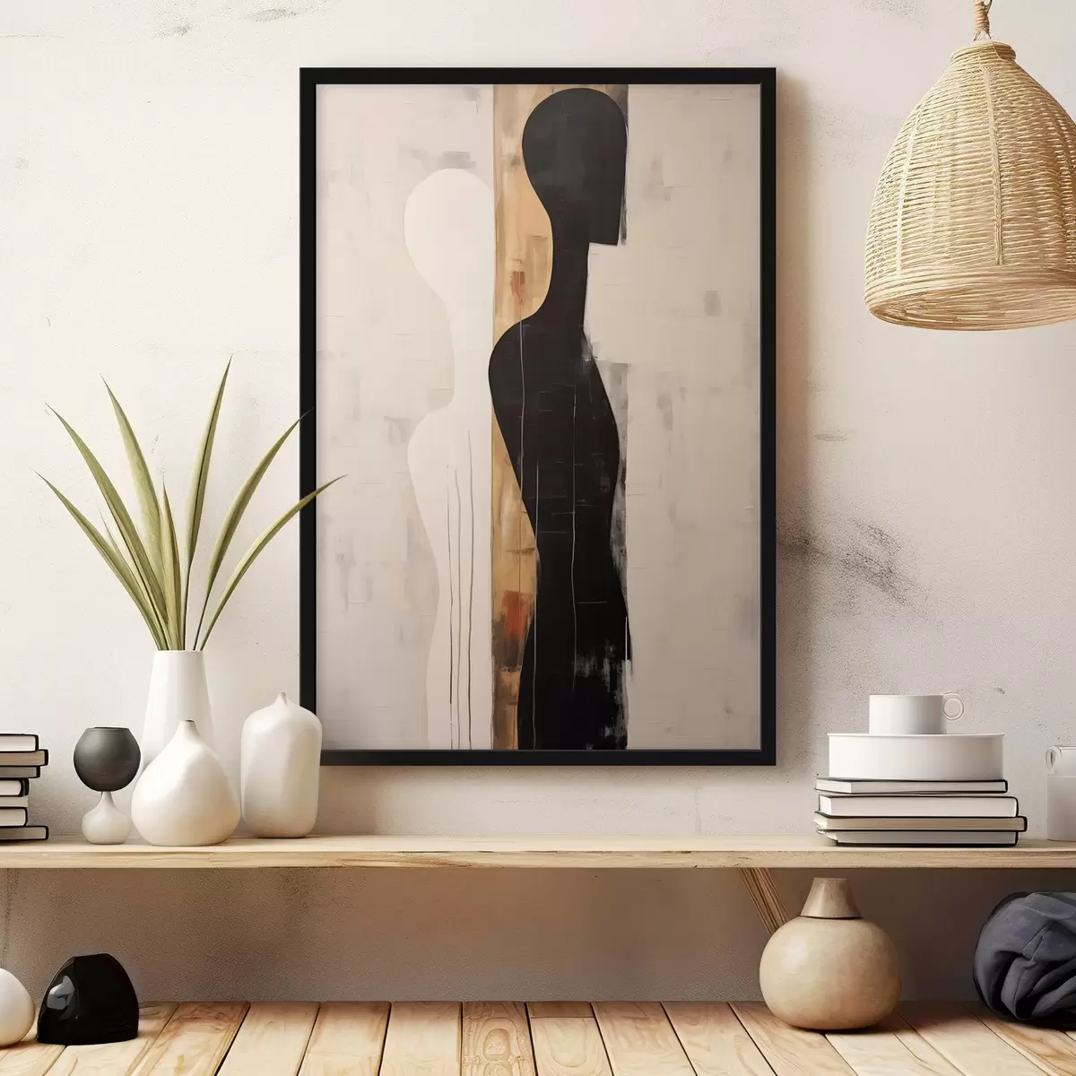 Poster Silhouette von zwei Figuren f45429