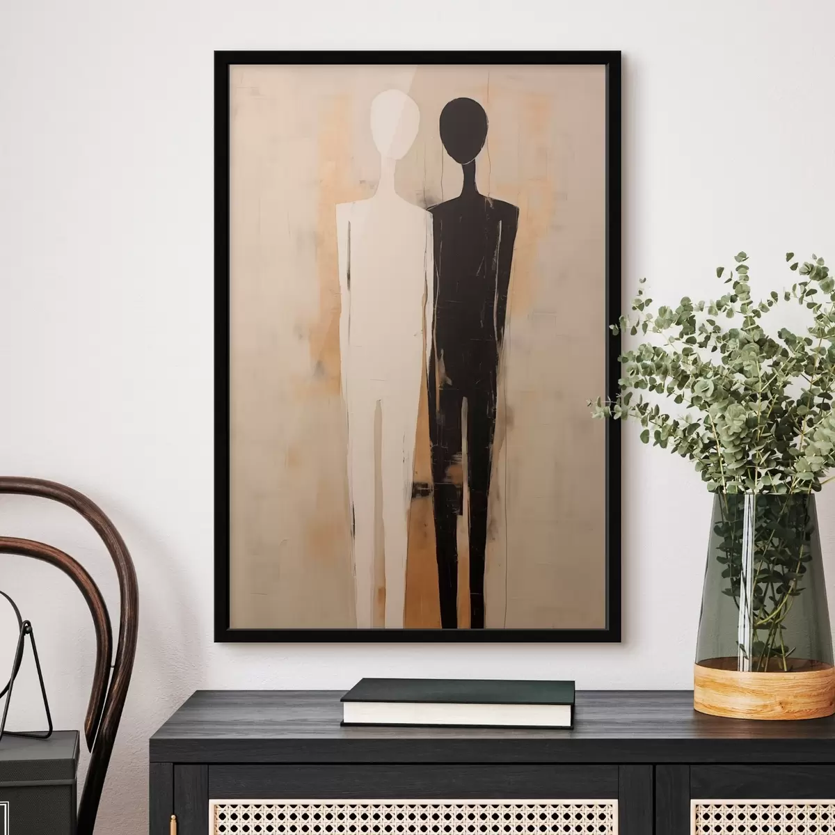 Poster Silhouette von zwei Figuren f45430