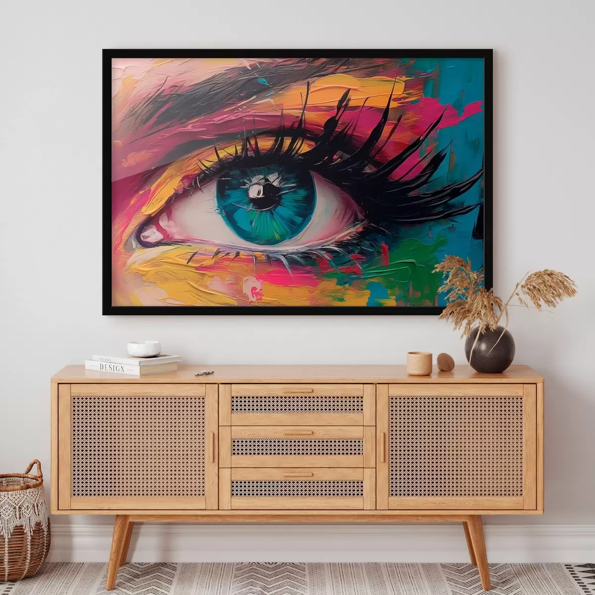 Poster Auge auf abstraktem Hintergrund f45440