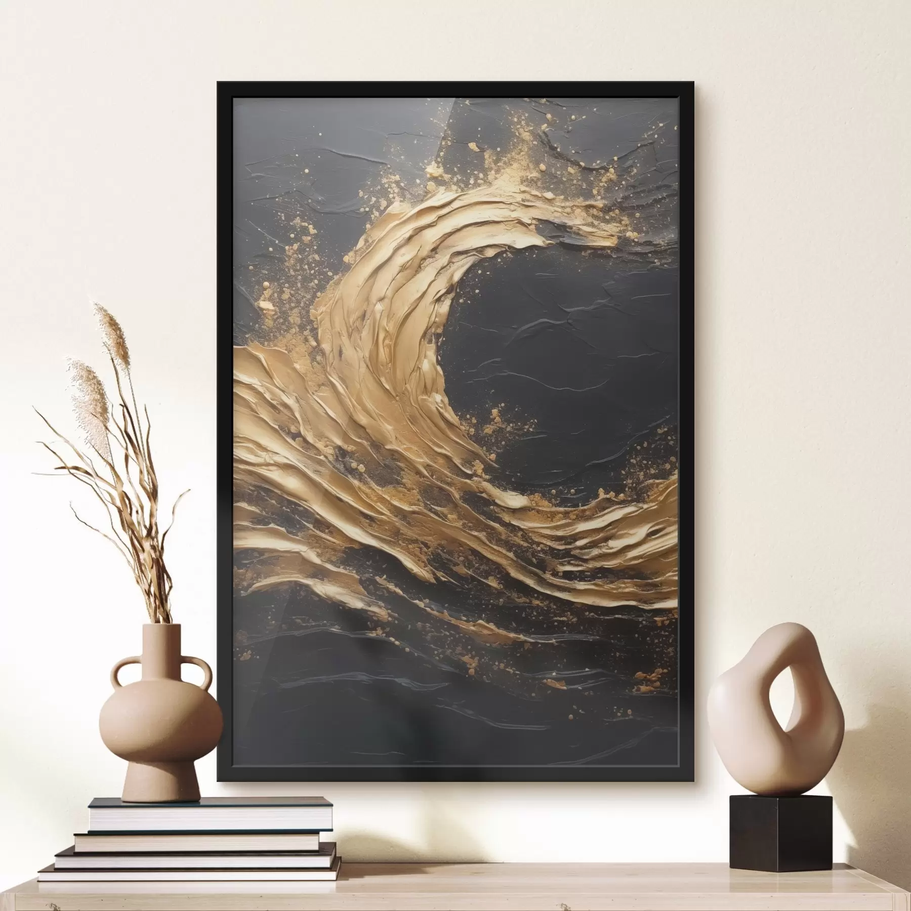 Fototapete Abstrakte Welle in Orangetönen f45441