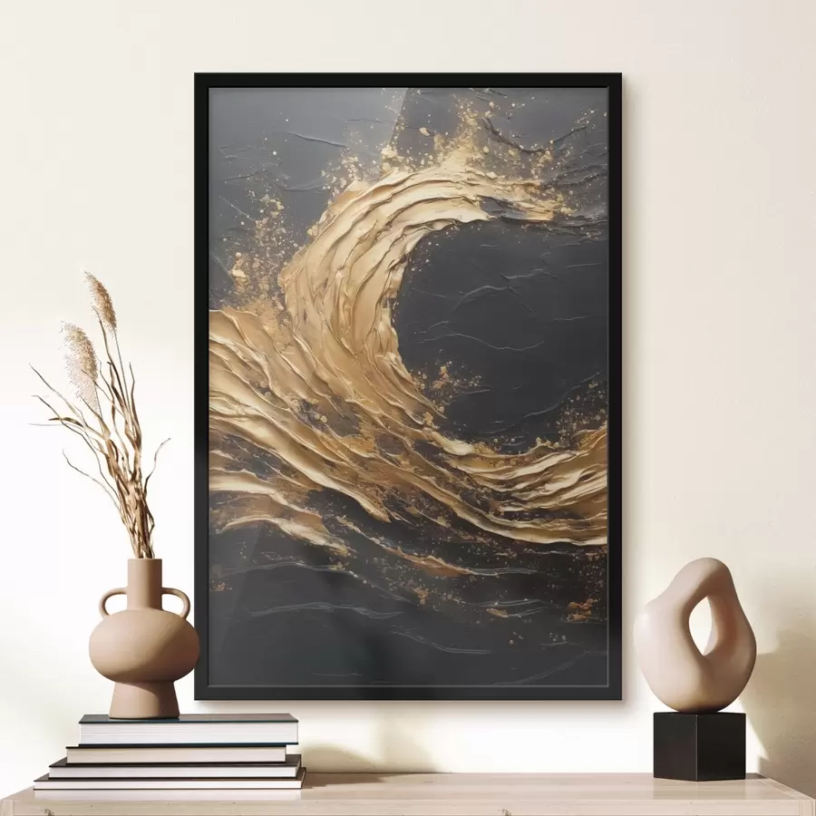 Fototapete Abstrakte Welle in Orangetönen f45441