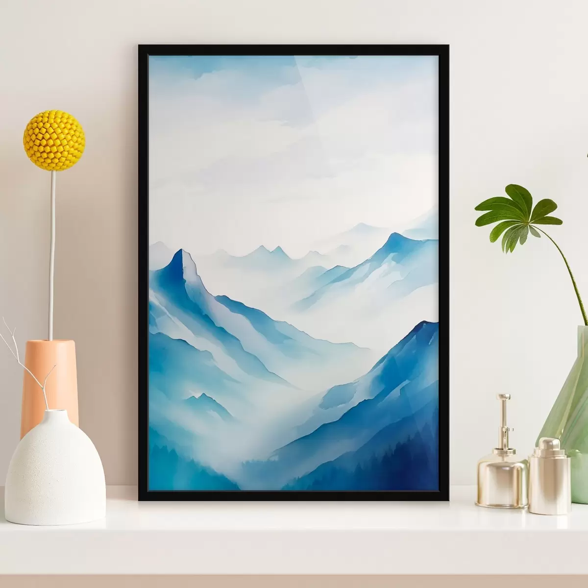 Poster Gebirgszüge im Nebel Geometry f45445