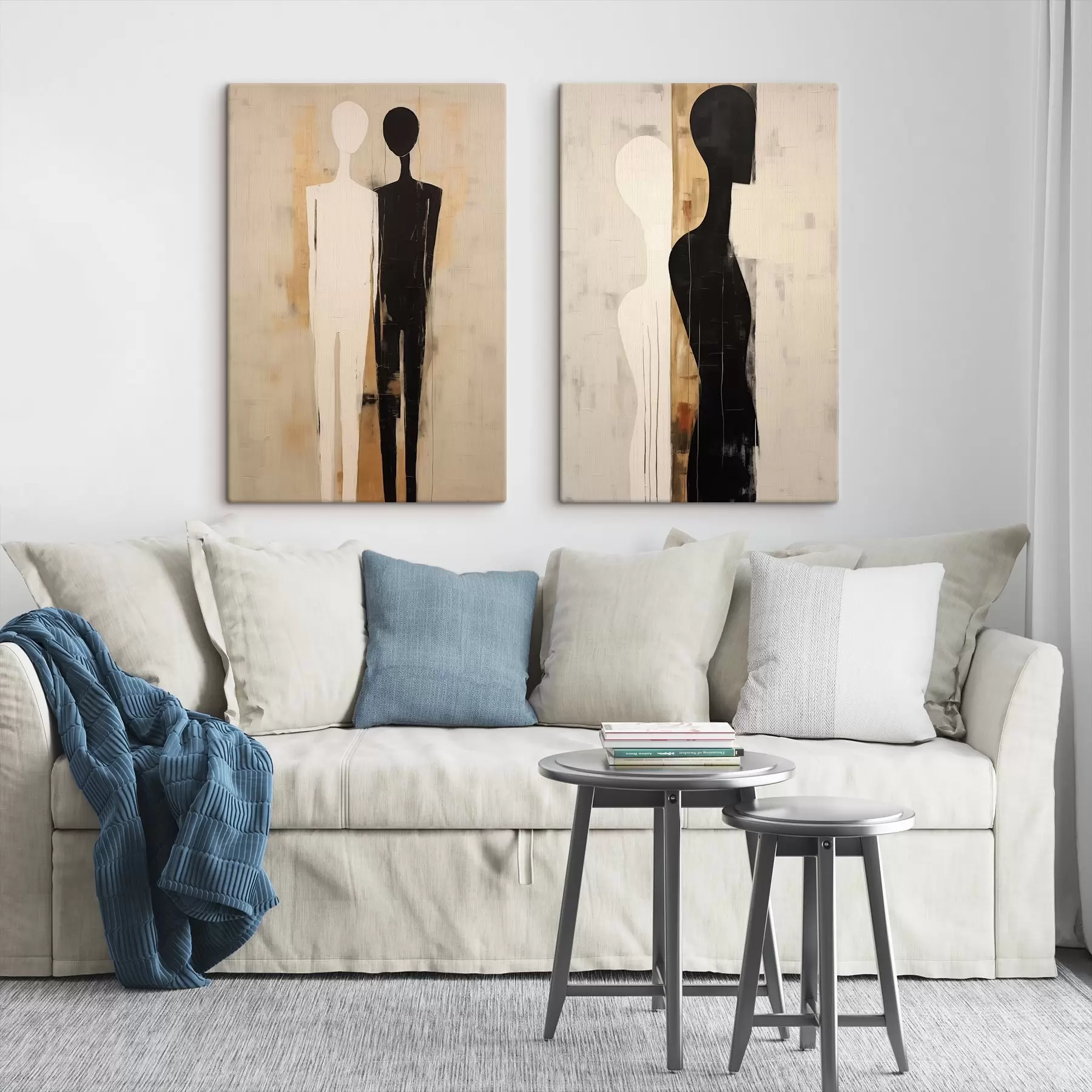 Wandbilder Silhouetten von zwei Figuren m00620