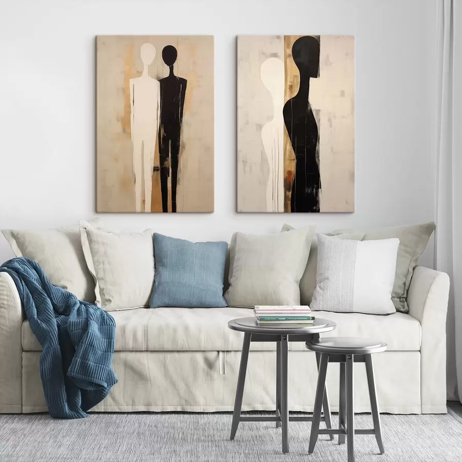 Wandbilder Silhouetten von zwei Figuren m00620