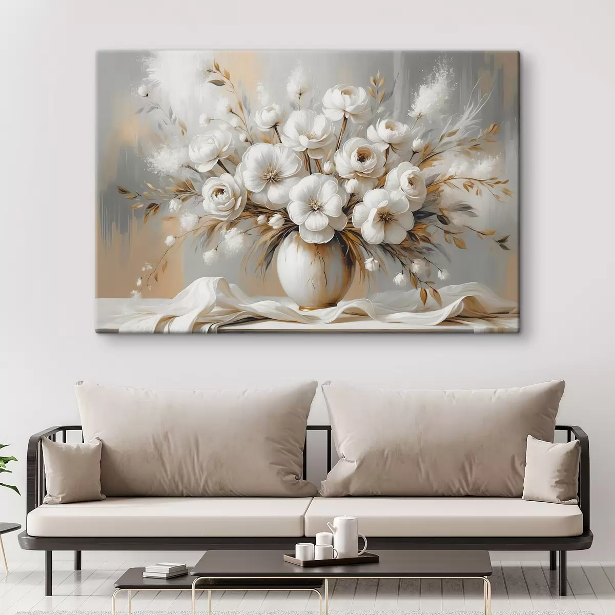 Wandbilder Ein zarter Blumenstrauß in einer Vase s45375