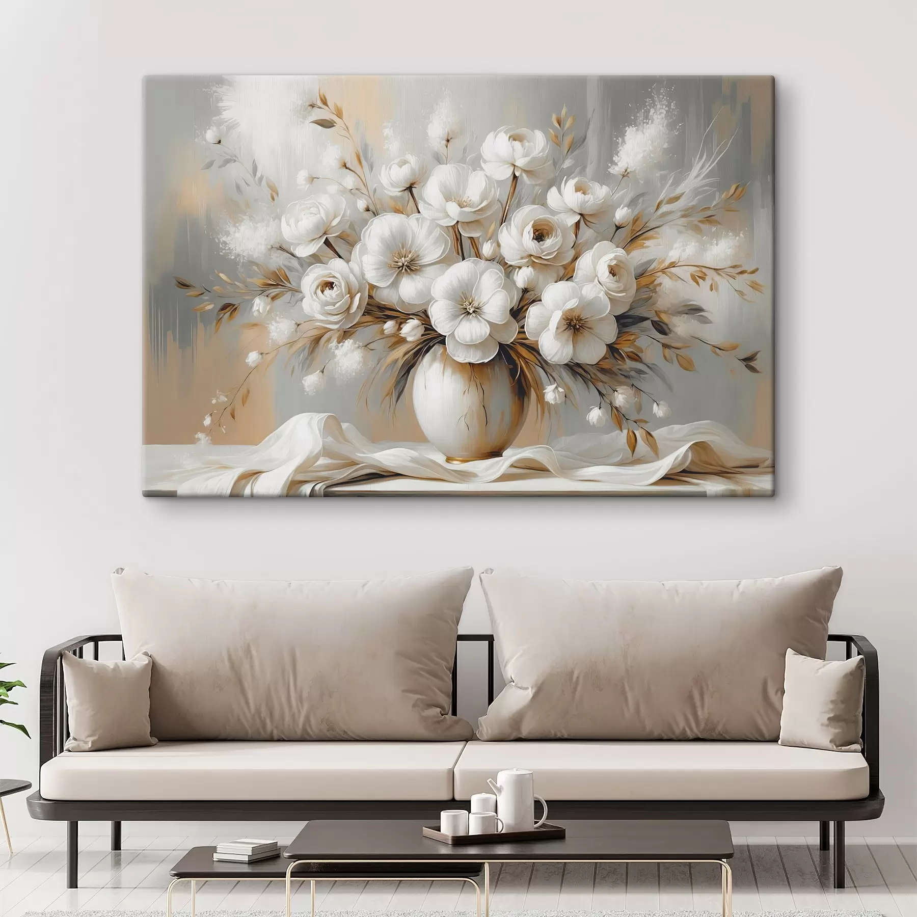 Wandbilder Ein zarter Blumenstrauß in einer Vase s45375