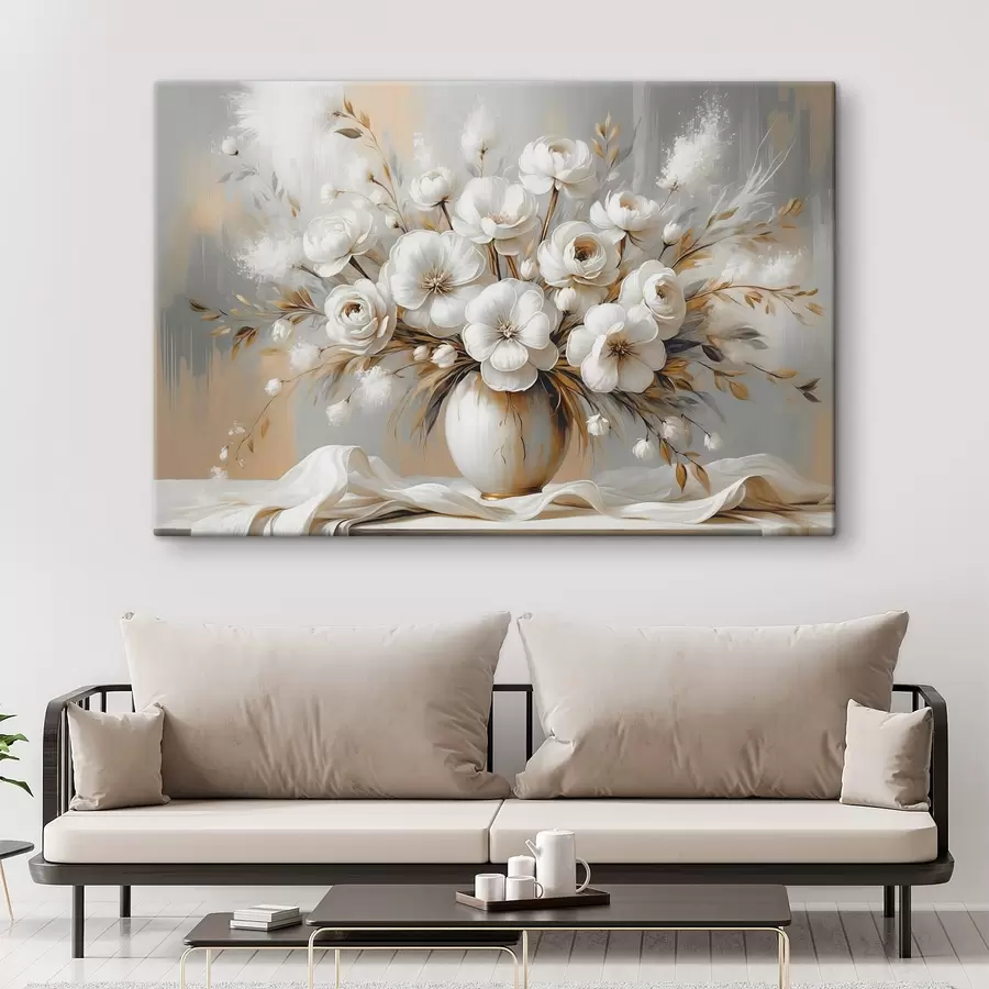 Wandbilder Ein zarter Blumenstrauß in einer Vase s45375