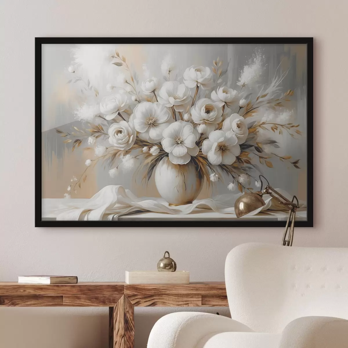 Poster Ein zarter Blumenstrauß in einer Vase f45375