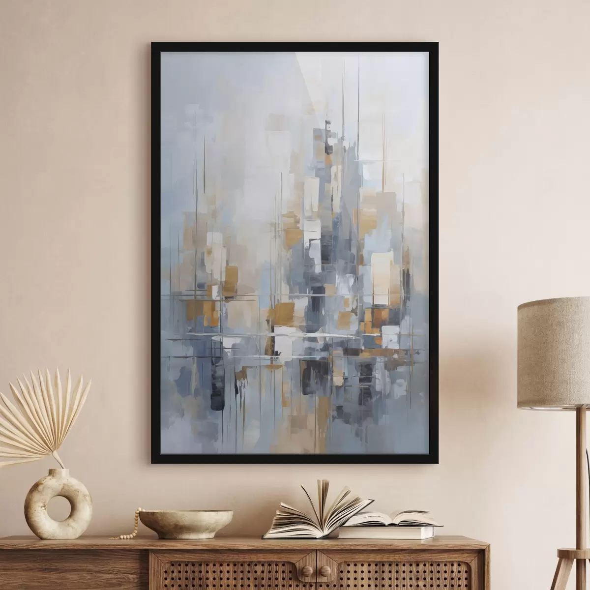 Poster Abstraktion Nachahmung von Pinselstrichen f45455