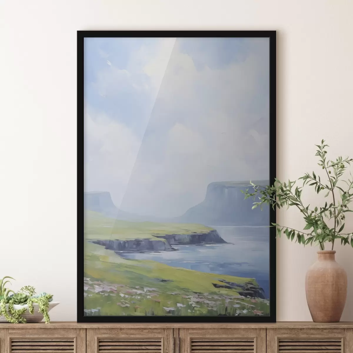 Poster Meeresküste mit Fjorden im Hintergrund f45460