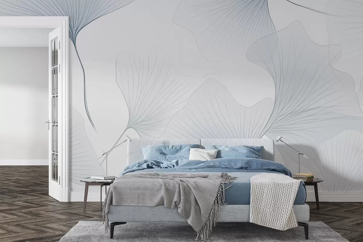 Fototapete Transparente Ginkgoblätter w04433