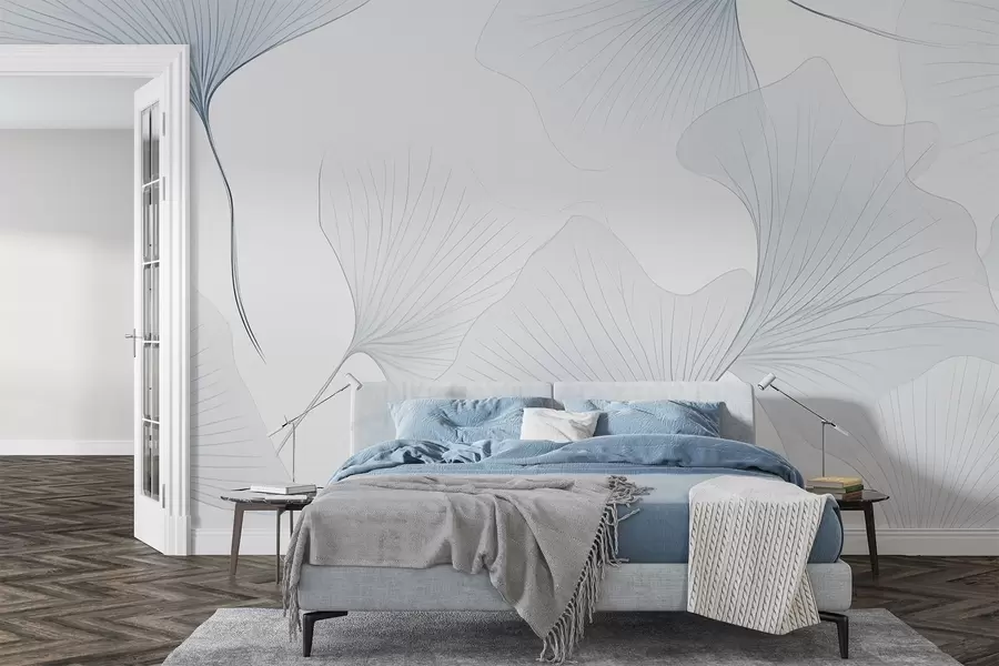 Fototapete Transparente Ginkgoblätter w04433