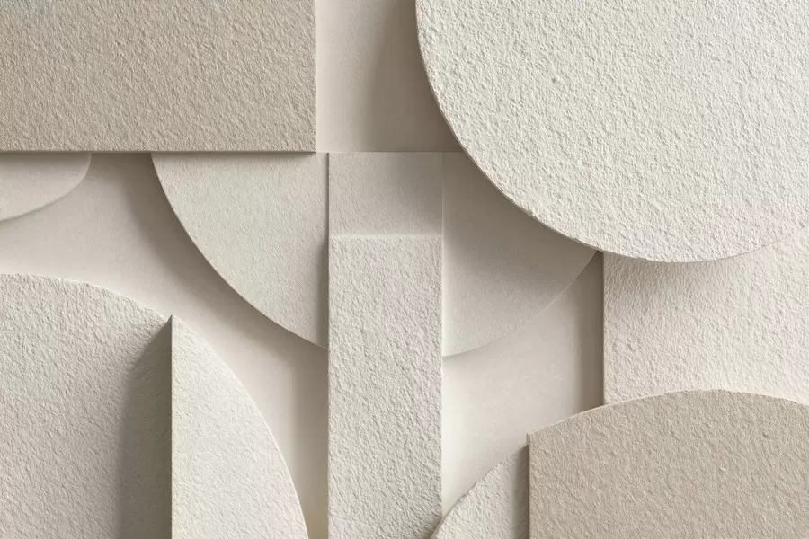 Fototapete Abstrakte Komposition aus beigen geometrischen Formen w04395