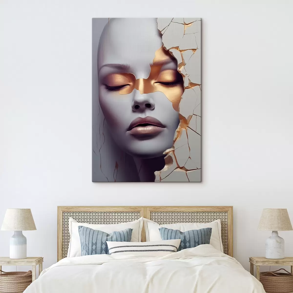 Wandbilder Gesicht in Rissen s45462