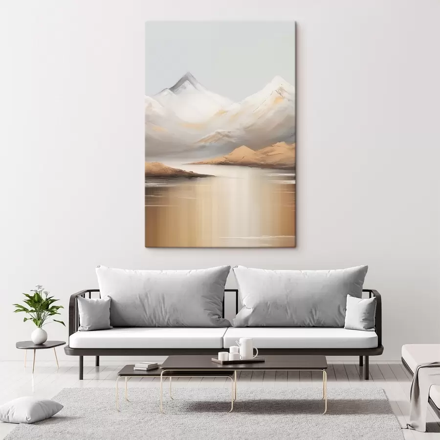 Wandbilder Bergsee unter verschneiten Gipfeln s45466