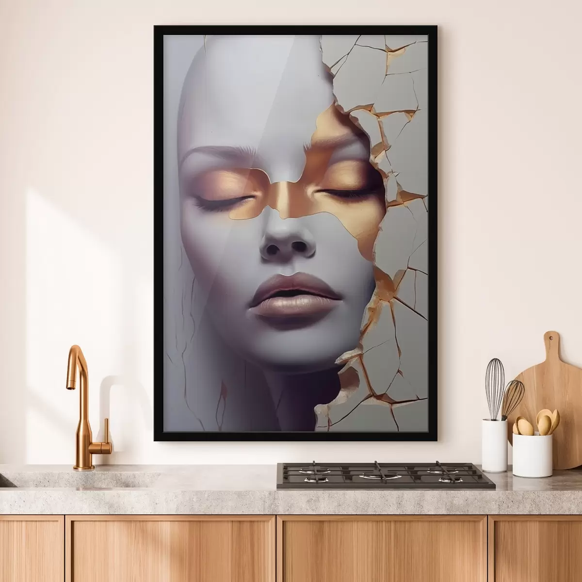 Poster Gesicht in Rissen f45462