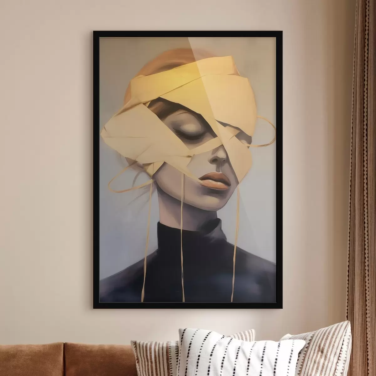 Poster Weibliches Porträt mit Bandage f45472