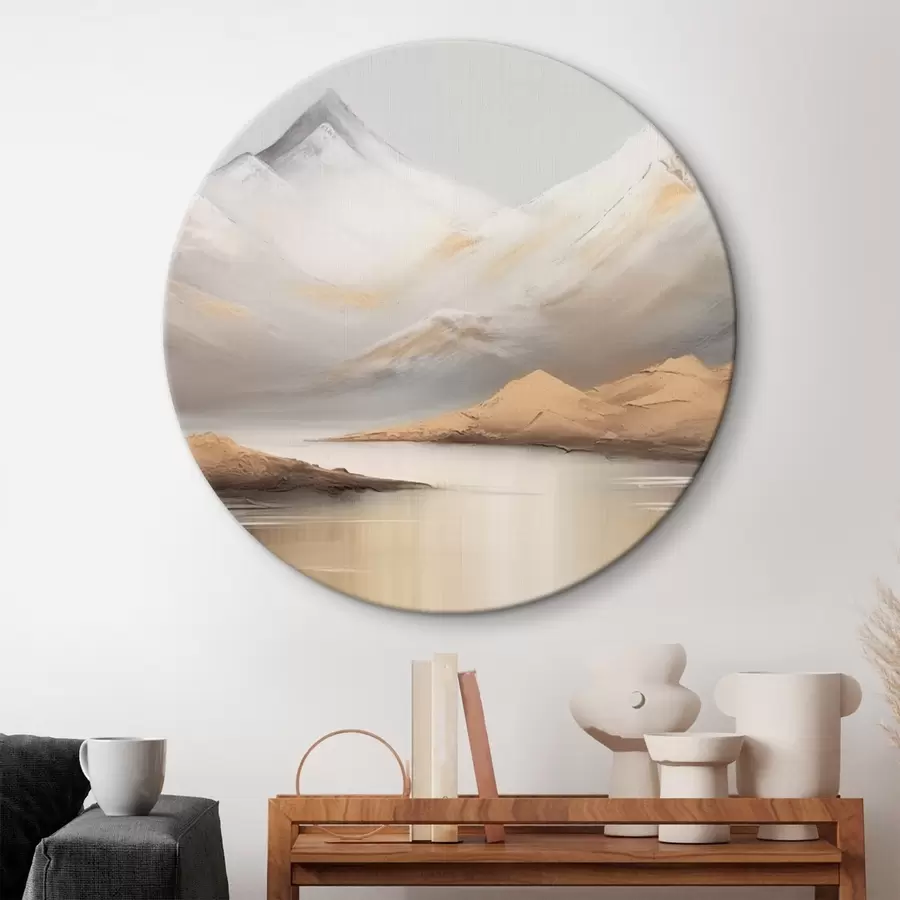 Wandbilder Bergsee unter verschneiten Gipfeln r45466