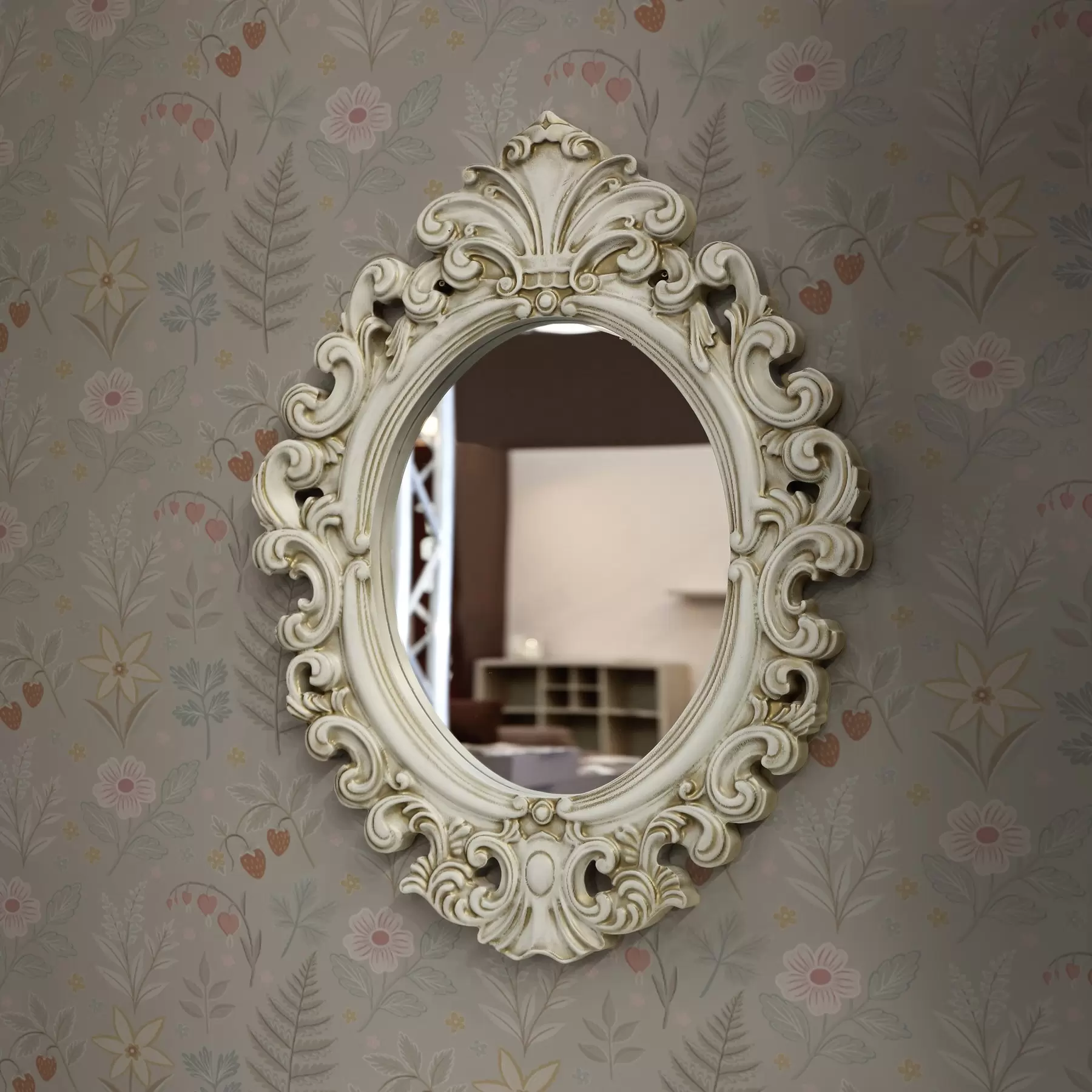 Fototapete Pastellfarbene Blumen und Beeren auf einem hellgrauen Hintergrund a00406