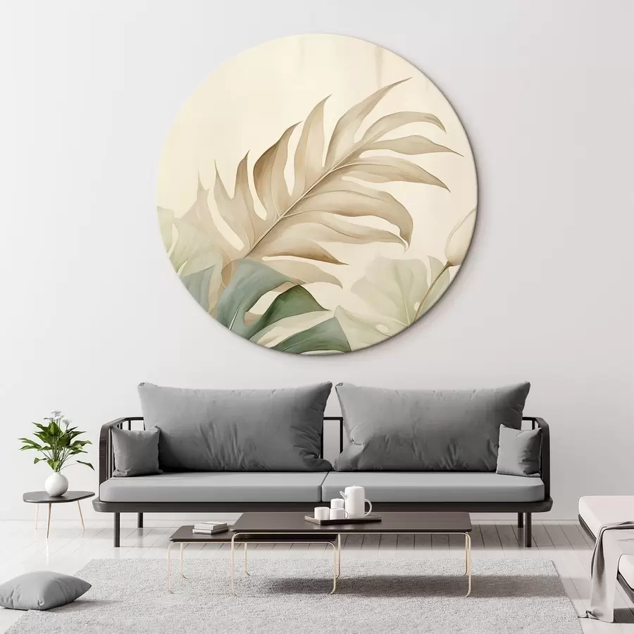 Wandbilder Tropische Blätter auf hellem Hintergrund r45617