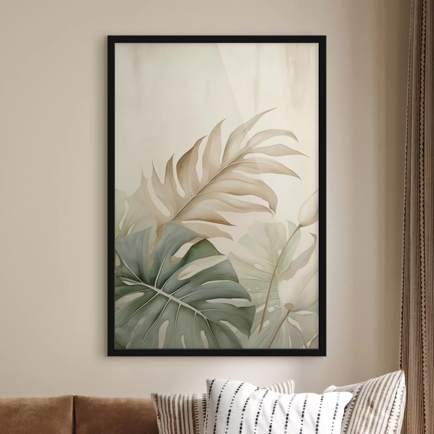 Fototapete Tropische Blätter auf hellem Hintergrund f45617