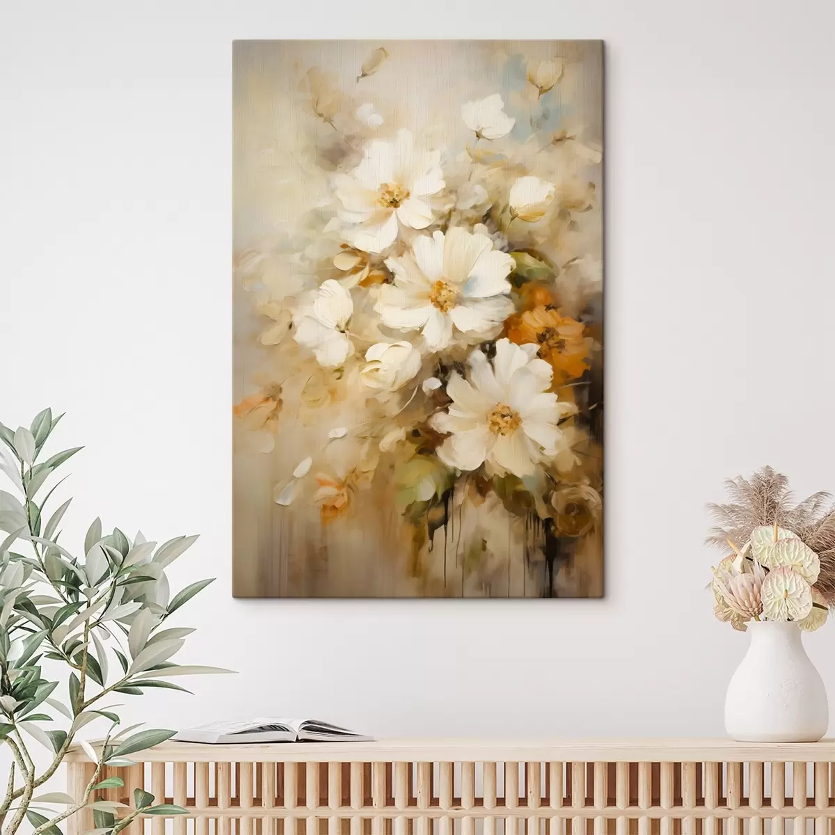 Wandbilder Komposition in pastellfarbenen Beige- und Brauntönen s45534